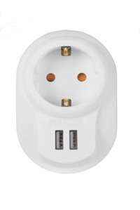 Sebro Elektrik Sbr00067 2'li Soket 2'li USB Kablosuz Tekli Akım Korumalı Priz