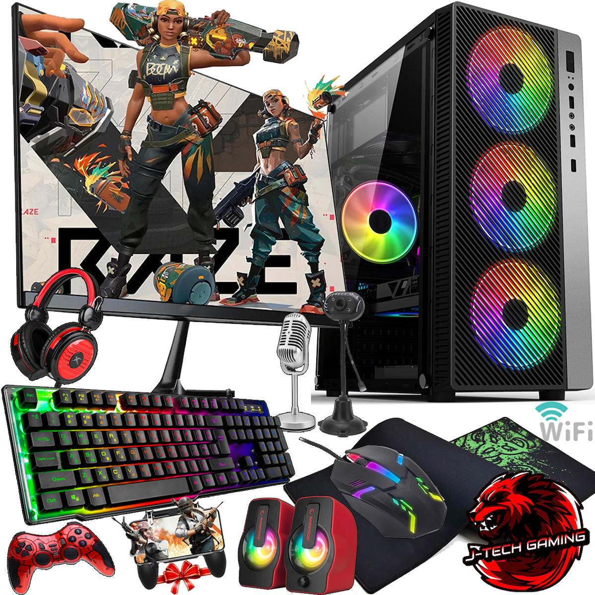 J-Tech GX224 Harici Radeon R7 240 Intel Core i5 2400 16 GB Ram 1 TB SSD Tower FreeDos 19 inç Monitörlü Masaüstü Bilgisayar