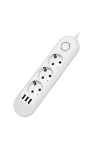 Onetick Fo3U 3'lü Soket 1.8 metre 3'lü USB Kablolu Çiftli Akım Korumalı Priz