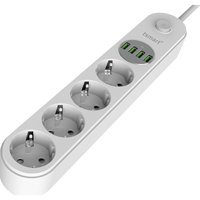 Tsmart Ts-P44 4'lü Soket 2 metre 4'lü USB Kablolu Tekli Akım Korumalı Priz
