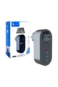 Protonust Tyc00484736711 Tekli Soket 3'lü USB Kablosuz Tekli Akım Korumalı Priz
