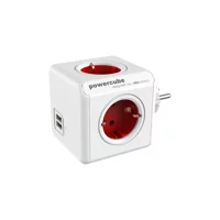 Power Cube 4'lü Soket 2'li USB Kablosuz Çiftli Akım Korumalı Priz