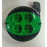 Eratool Mini Kalın 4'lü 3 m Makaralı Uzatma Kablolu Priz Yeşil