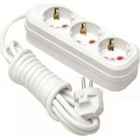 Alkan 3500 W Kalın Topraklı Akım Korumalı 3'lü 10 m Uzatma Kablolu Priz Beyaz