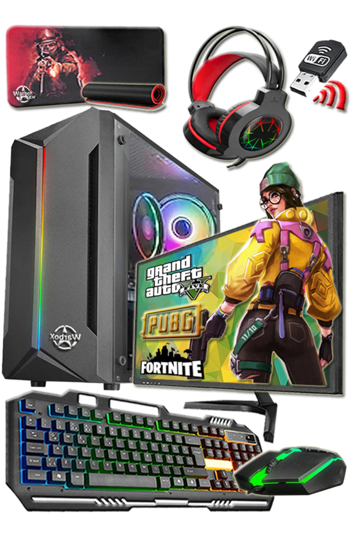 Killjoy EKO Harici Radeon R7 240 Intel Core i5 750 8 GB Ram 128 GB SSD Tower FreeDos 19.5 inç Monitörlü Masaüstü Bilgisayar