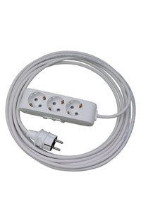 Vi̇ko 4400 W Kalın Topraklı 3'lü 7 m Uzatma Kablolu Priz Beyaz