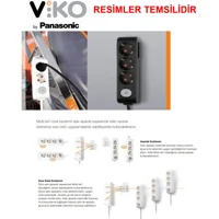 Viko Kalın Topraklı 3'lü 2 m Uzatma Kablolu Priz Beyaz