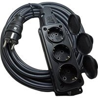 Bemis 250 W Kalın Topraklı 3'lü 7 m Uzatma Kablolu Priz Siyah