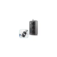 Winnboss 2500 W Kalın Topraklı Akım Korumalı 3'lü 1 m USB Uzatma Kablolu Priz Siyah