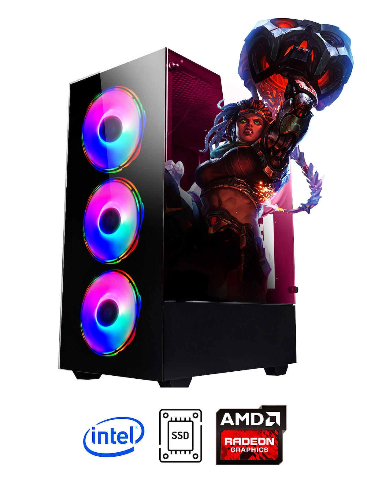 Ramtech Full Force DG380 Harici Radeon RX 560 Intel Core i5 4570 16 GB Ram DDR3 512 GB SSD Tower FreeDos Masaüstü Bilgisayar