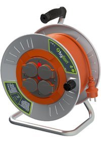 Bylıon IP44 3500 W Kalın Topraklı Akım Korumalı 4'lü 30 m Makaralı Uzatma Kablolu Priz Çok Renkli