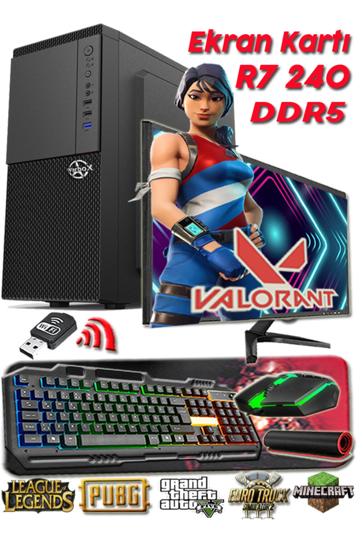 Hiper HİPER EKO Harici Radeon R7 240 Intel Core i7 860 8 GB Ram 250 GB HDD + 128 GB SSD Tower FreeDos 19.5 inç Monitörlü Masaüstü Bilgisayar
