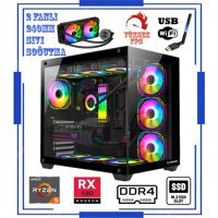 Zeiron Augustus X75 Harici Radeon RX 580 AMD Ryzen 5 5600X 16 GB Ram DDR4 512 GB SSD Tower FreeDos Masaüstü Bilgisayar