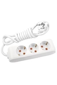 Elektrikpazarim 3500 W Kalın Topraklı 3'lü 10 m Uzatma Kablolu Priz Beyaz
