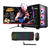 Ramtech FF PRİME R550 Harici GeForce RTX 4060 AMD Ryzen 5 5500 16 GB Ram 1 TB SSD Tower FreeDos 23.6 inç Monitörlü Masaüstü Bilgisayar
