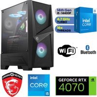 MSI İ514-4070 Harici GeForce RTX 4070 Intel Core i5 14400F 32 GB Ram DDR5 1 TB SSD Tower Windows 11 Pro Masaüstü Bilgisayar