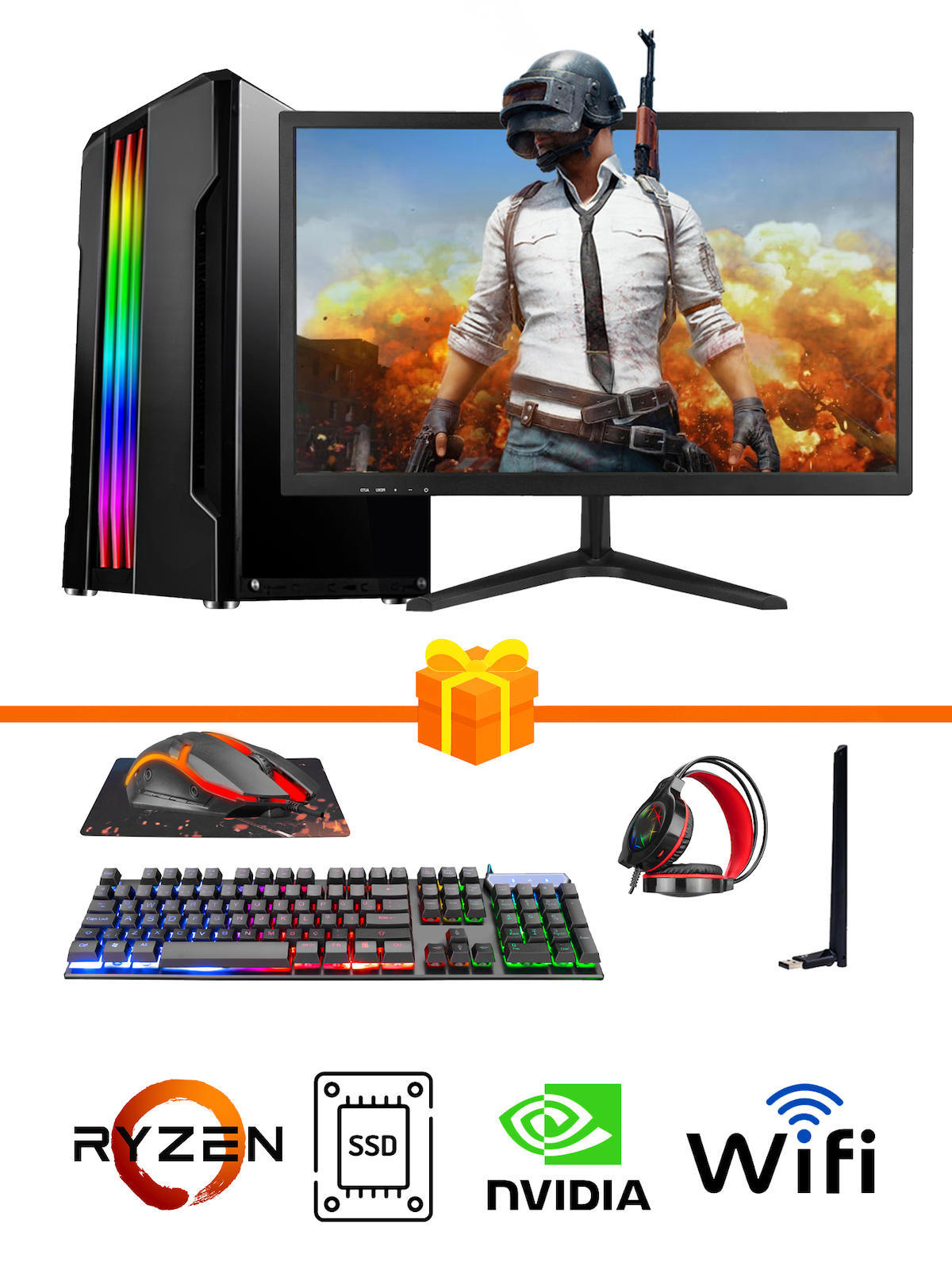 Ramtech RG505-0137 Harici GeForce GTX 1650 AMD Ryzen 5 5500 32 GB Ram DDR4 512 GB SSD Tower FreeDos Masaüstü Bilgisayar