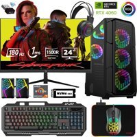 Xaser XSR487 Harici GeForce RTX 4060 AMD Ryzen 7 5700X 16 GB Ram 1 TB SSD Tower FreeDos 24 inç Monitörlü Masaüstü Bilgisayar