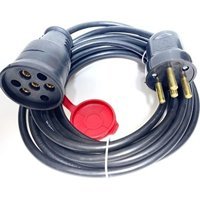 Trifaze 3500 W Kalın Topraklı Akım Korumalı 1'li 10 m Uzatma Kablolu Priz Siyah