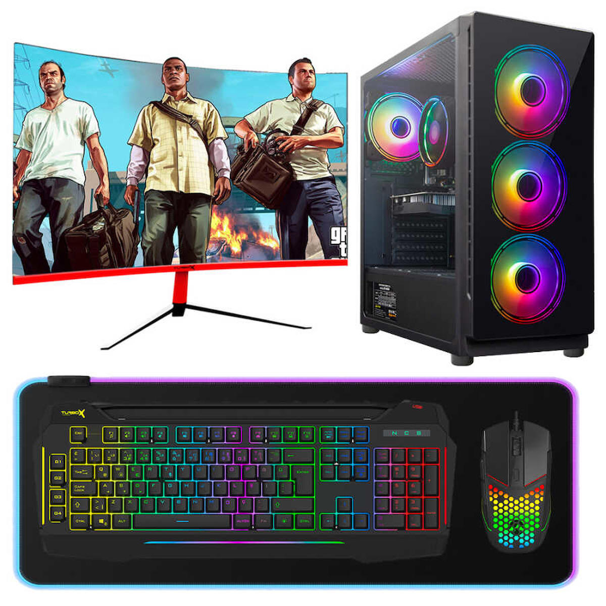 Turbox TX4011 Harici Radeon RX 550 AMD Ryzen 5 5500 16 GB Ram DDR4 512 GB SSD Tower FreeDos Masaüstü Bilgisayar