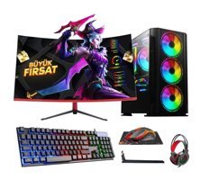 Ramtech Bf ROG Plus Harici GeForce GTX 750 Ti Intel Core i5 9400F 16 GB Ram 480 GB SSD Tower FreeDos 23.6 inç Monitörlü Masaüstü Bilgisayar
