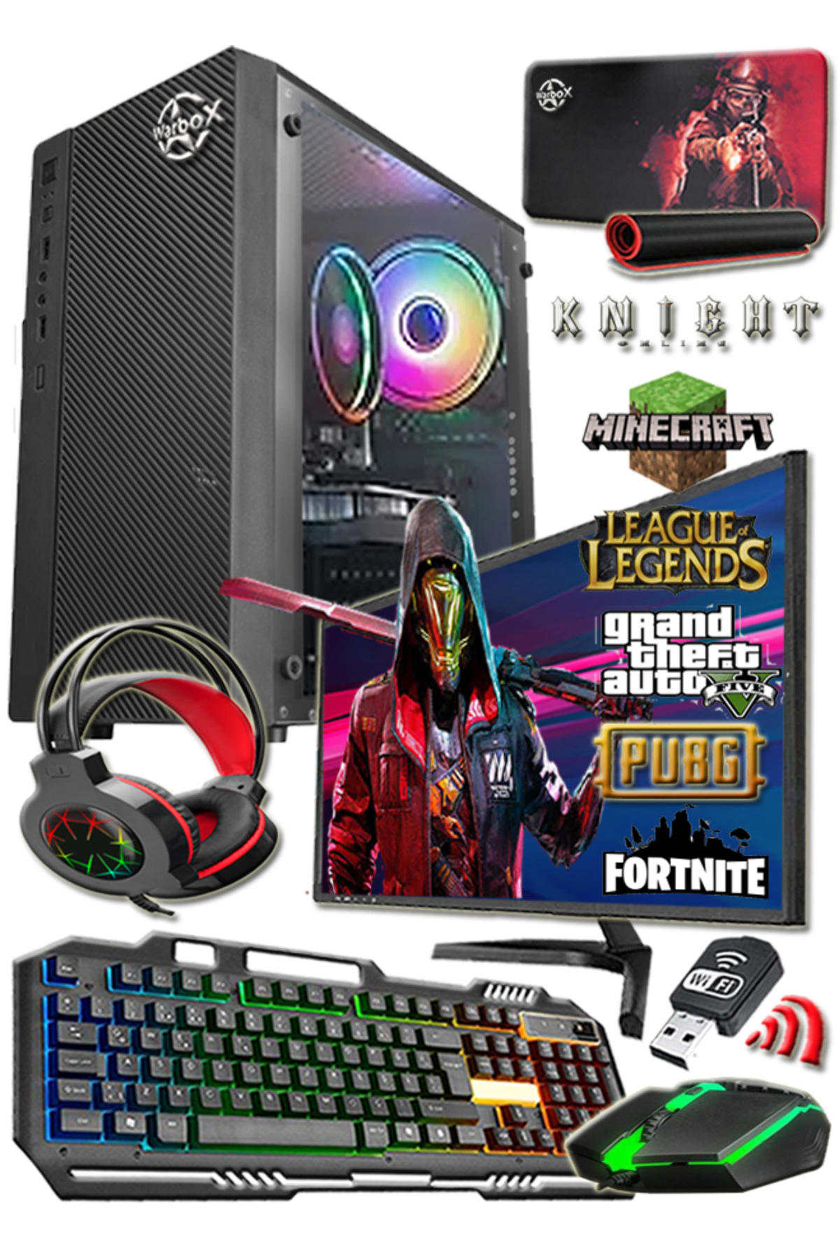 Lucifer Pro Harici Radeon R7 240 Intel Core i5 650 8 GB Ram 250 GB HDD + 256 GB SSD Tower FreeDos 19.5 inç Monitörlü Masaüstü Bilgisayar