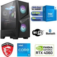 MSI İ514-WİFİ-4060 Harici GeForce RTX 4060 Intel Core i5 14400F 16 GB Ram DDR5 1 TB SSD Tower FreeDos Masaüstü Bilgisayar