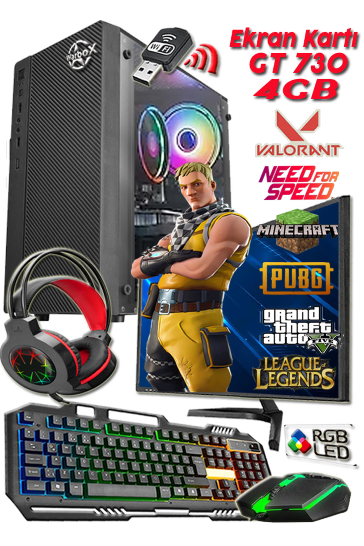 Papel PAPEL Pro Harici GeForce GT 730 Intel Core i3 3220 8 GB Ram 250 GB HDD + 128 GB SSD Tower FreeDos 19.5 inç Monitörlü Masaüstü Bilgisayar