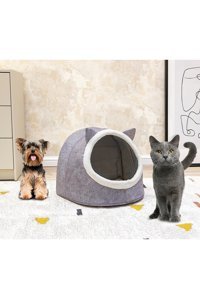 Alas Yuvarlak İç Mekan Kedi Evi Gri