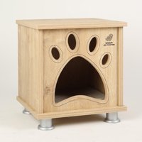 Woofy Catsy 13A Kare İç Mekan Kedi Evi Ahşap Rengi