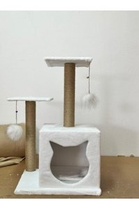 Patieviatölyesi Kare İç Mekan Kedi Evi Beyaz