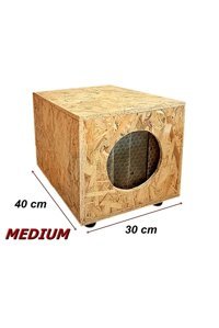 Msay Dikdörtgen Su Geçirmez Dış Mekan Kedi Evi Ahşap Rengi