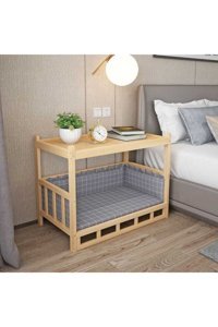 Latanwood Ltnwd-KediEvi1 Dikdörtgen İç Mekan Kedi Evi Ahşap Rengi