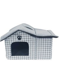 Lepus 60x35x40 cm Dikdörtgen İç Mekan Kedi Evi Mavi