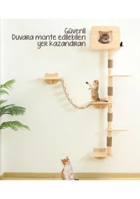 Woodbirds Su Geçirmez İç Mekan Kedi Evi Ahşap Rengi