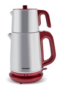 Homend Royaltea 1772h 1000 W Paslanmaz Çelik Gri Kırmızı Çay Makinesi