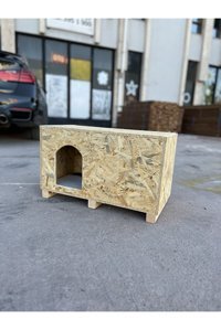 Patiways Dikdörtgen Su Geçirmez Dış Mekan Kedi Evi Ahşap Rengi