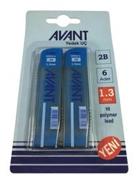 Avant 2B 1.3 mm 6'lı Gri Kalem Ucu 2 Adet