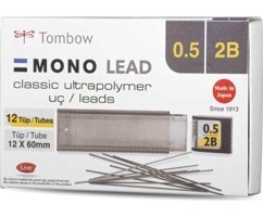 Tombow Classic 2B 0.5 mm 12'li Siyah Kalem Ucu 12 Adet