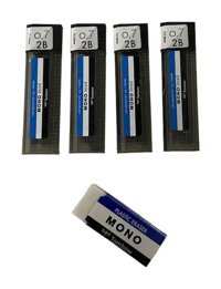 Tombow Mono 2B 0.7 mm 12'li Siyah Kalem Ucu 3 Adet + Silgi
