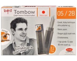 Tombow Min 2B 0.5 mm 12'li Siyah Kalem Ucu 12 Adet