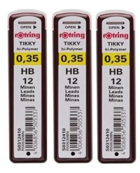 Rotring Tikky 2B 0.35 mm 12'li Gri Kalem Ucu 3 Adet