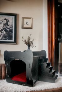 Pandogo Dikdörtgen İç Mekan Kedi Evi Siyah