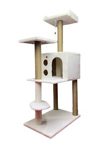 Dumanpet E-1 Kare Hamaklı İç Mekan Kedi Evi Beyaz
