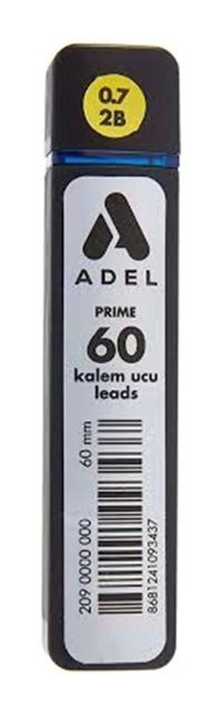 Adel Prime 2B 0.7 mm 60'lı Gri Kalem Ucu 1 Adet