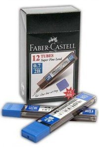 Faber-Castell Süper Fine Leads 2B 0.7 mm 20'li Siyah Kalem Ucu 12 Adet