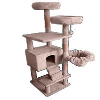 Lly LLY-15 Kare İç Mekan Kedi Evi Açık Kahverengi