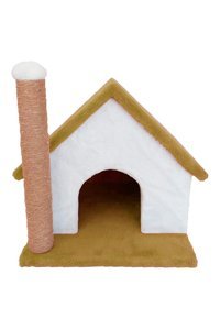 Patiderm Kare İç Mekan Kedi Evi Beyaz-Sarı
