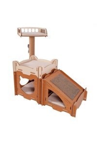 Patihomes Modüler Kare İç Mekan Kedi Evi Çok Renkli