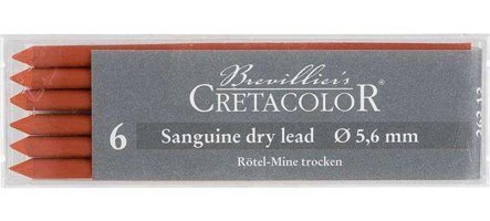 Cretacolor Sanguine Dry 5.6 mm 6'lı Siyah Kalem Ucu 1 Adet
